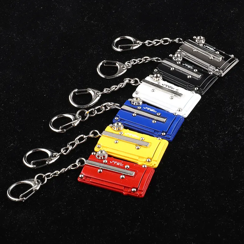 Metal Key Chain Car JDM Turbo Key Ring Vtec DOHC B16 Series Engine Valve Cover For Honda Civic EG EK - Image 2