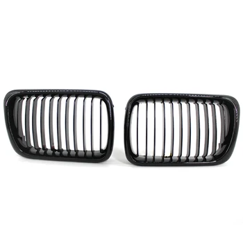 

2Pcs Gloss Black Front Bumper Hood Kidney Grille Racing Grille ABS Material Car Front Grill for BMW 3-Series E36 M3 1997-1999