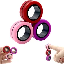 Anti-estrés anillos magnéticos Fidget abrir juguete RingTools niños magnético anillo de dedo anillo de Spinner para adultos juguetes de la descompresión