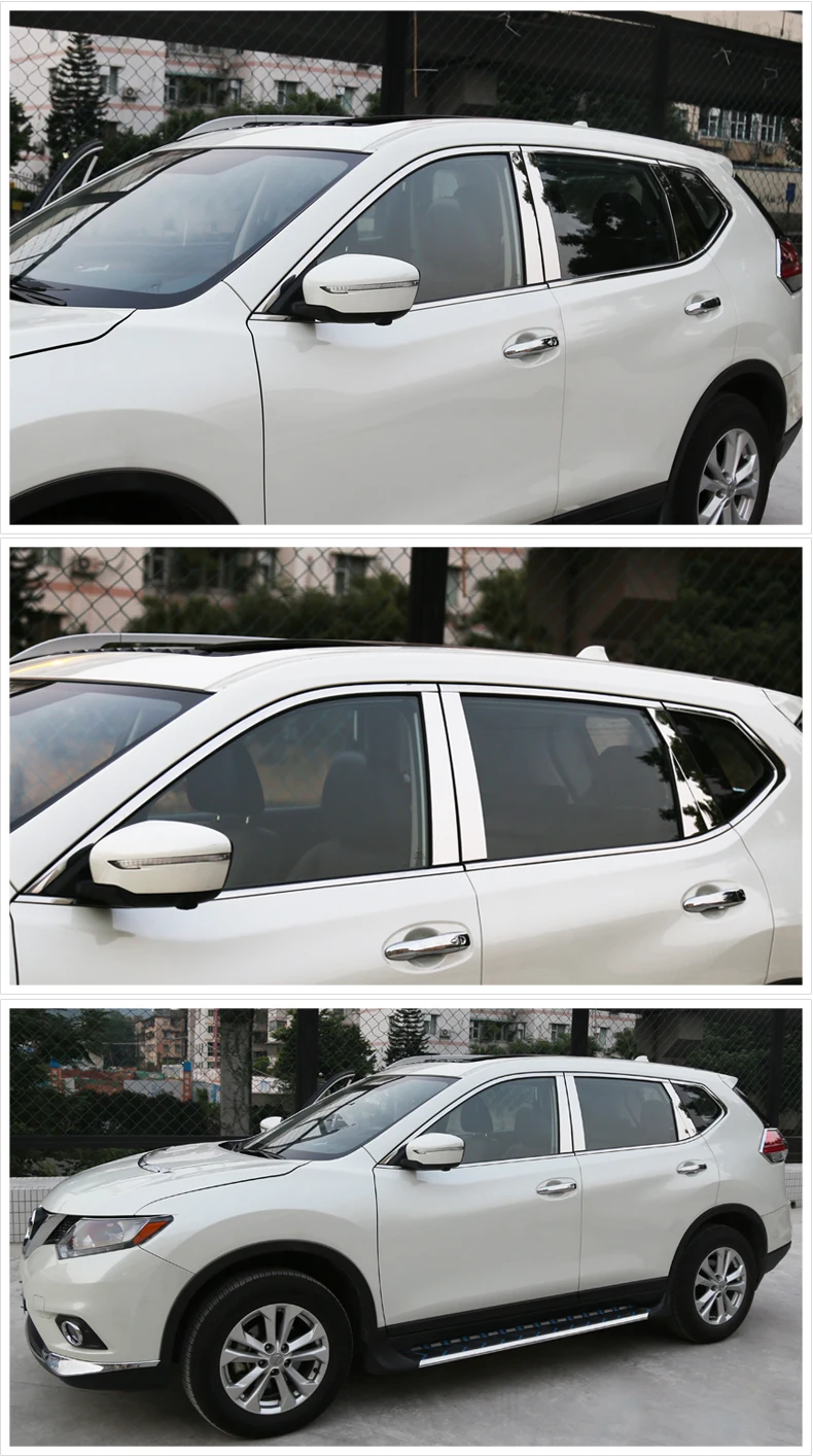 Нержавеющая сталь окна автомобиля планки для nissan x-trail 2008-2013 2010 2011 2012 nissan rogue