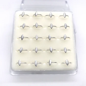 

925 sterling silver pot leaf design nose ring plated gold simple nose studs nose hoop piercing body jewelry
