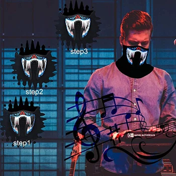 

Sound Activated LED Light Up Mask,Halloween DJ Music LED Party Mask Great Funny Masks Festival Cosplay Costume Supplies