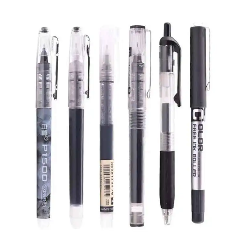 6/7 teile/satz 0,5mm Roller Stift Schwarz/Rot/blau Farbe tinte Gerade Flüssigkeit Rollerball Gel Stift für Schule Büro Schreibwaren Kawaii – Detail 17