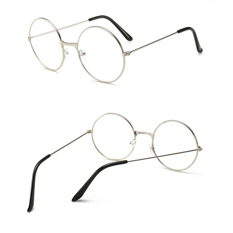Vintage Round Blue Light Glasses Metal Frame Clear Lens Phone Gaming Computer Glasses Classic Black Circle Eyeglass Frame Oculos