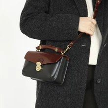 Новая дизайнерская роскошная сумка на плечо, модный тренд, первый слой, Воловья кожа, Ретро стиль, сумка с замком, Литературная Сумочка B301