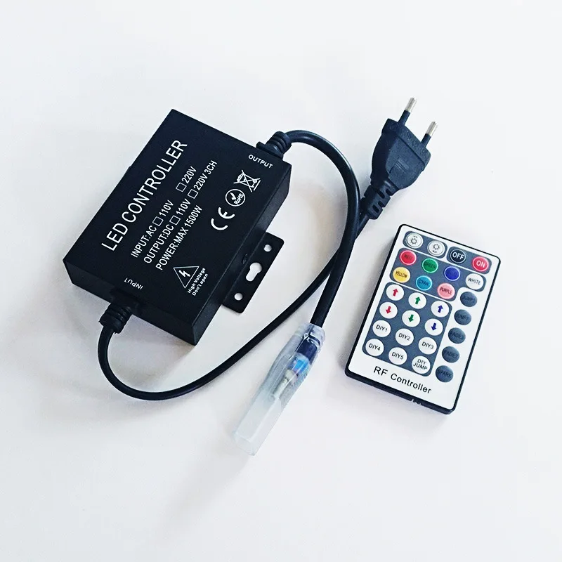 

110V220V High Pressure LED Strip RGB Controller RF28 Key Wireless RF Remote Control LED Controller