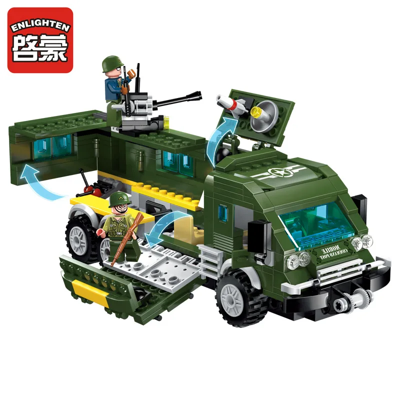 

ENLIGHTEN Military zhan di ji pu Series Fighter DIY Assembled Building Blocks Educational Boy Toy 1709 Armoured Car Attack