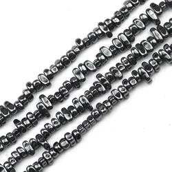 Rose Gold Hematite Irregular Gravel Natural Stone Beads (Natural black)