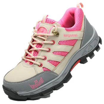 

Labor Protection Shoes Tendon Bottom Work Summer Breathable Odor Soft Wear-resistant Anti-smashing Women Safety Shoes Sneaker