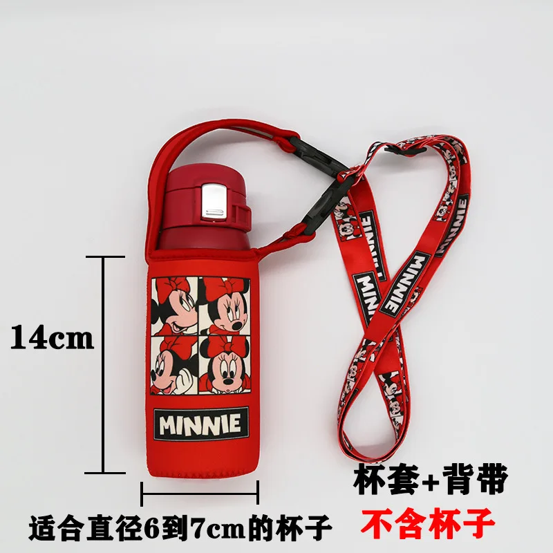 Diseny Mickey Mouse Messenger Strap Water Bottle Protective Cover Insulation Cup Cover Anti-scald Insulation Water Cup Bag
