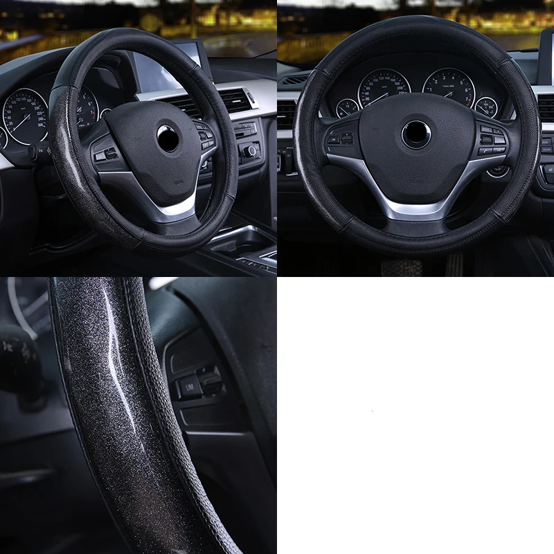 Подходит для Ford Mondeo Fox Forrester Carnival Телец крышка рулевого колеса автомобиля силикагель Bling - Название цвета: Black