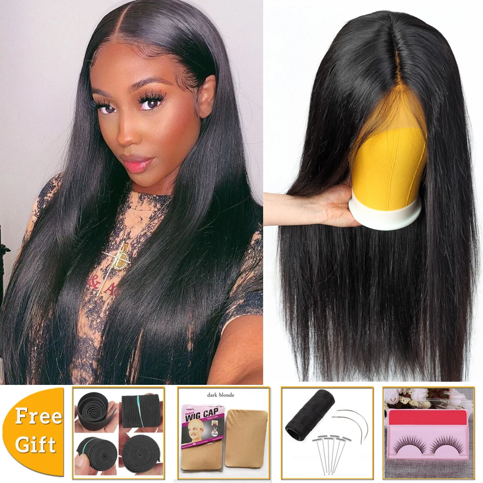 

wholesale Peruvian Brazilian straight human hair wigs lace front wig lace front human hair wigs for women 4x4 lace closure wig