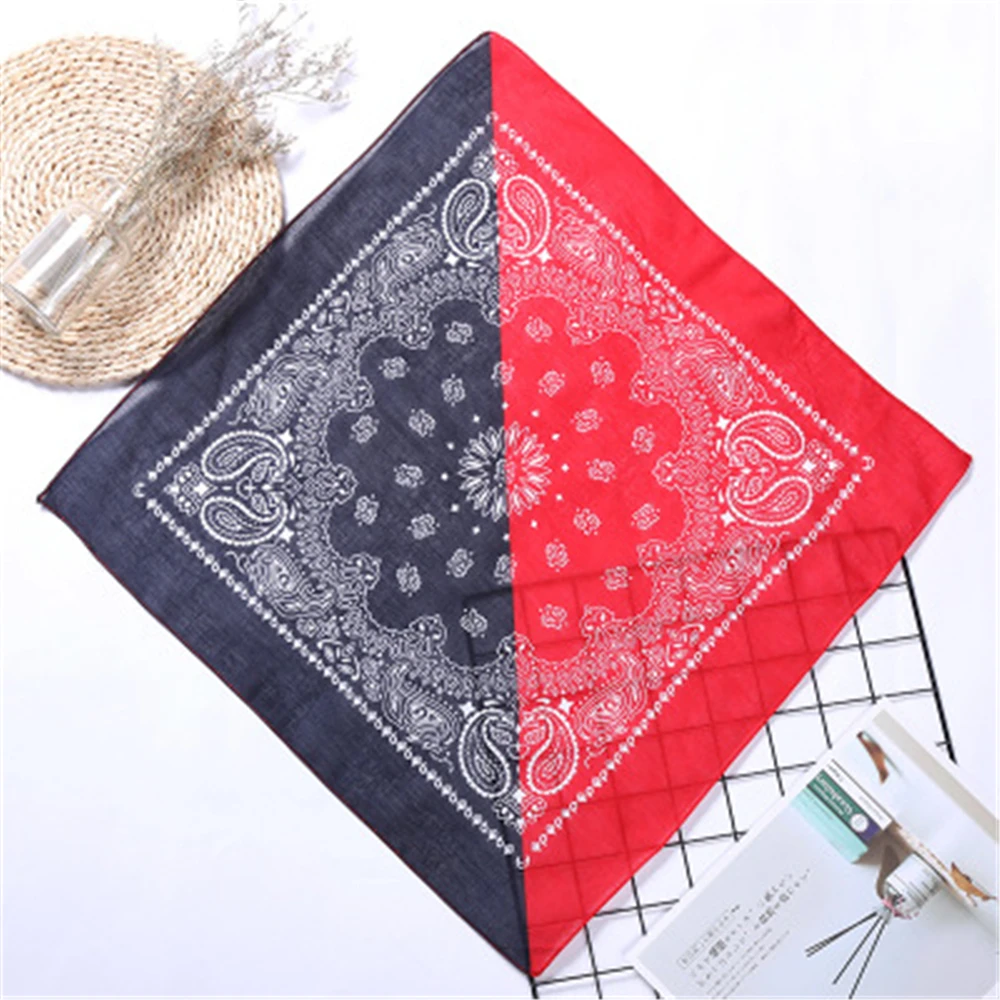 Pocket Square multi-purpose Sun Block cotton Korean hip-hop Headband Retro Cashew Headband men and women small scarf  JQ12 mens red scarf