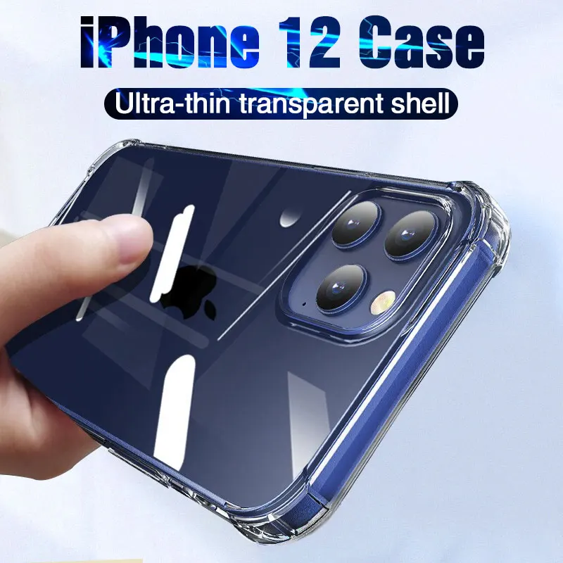 Прозрачный силиконовый чехол для iPhone 12 Pro MAX защитный 11 X XR XS 6 7 8 Plus SE 2020 роскошные