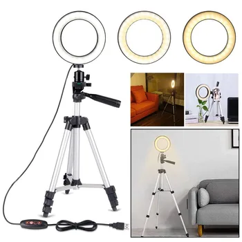 

Selfie Ring Lamp Led Ring Light 5.7in Led Smd Ring Light Kit With Stand Dimmable 5500k Phone Holder For Camera Makeup Lighting