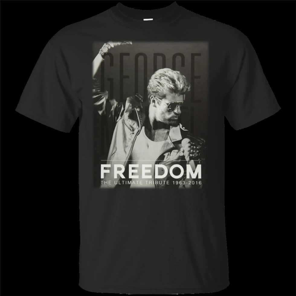 Мужская Винтажная Футболка Джорджа Майкла Freedom черно белая S 3Xl 2019|Футболки| |