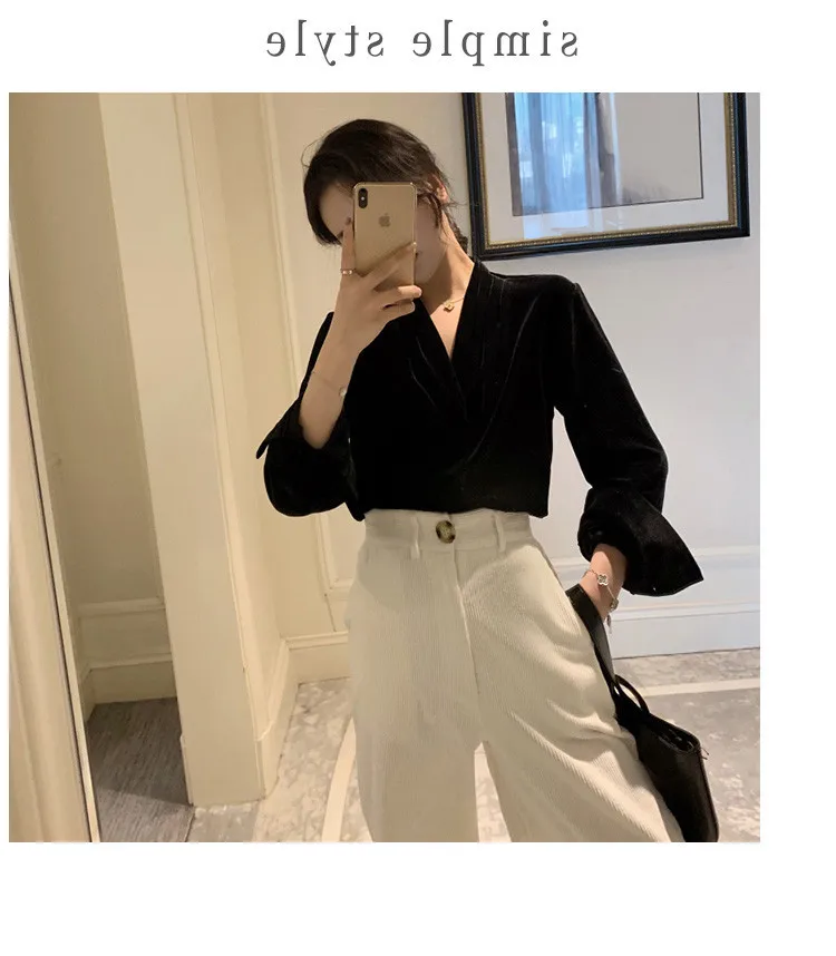 new plus size black Shirt Two Piece Suit autumn Women suits lace up Sleeveless blouse Elegance Wide leg pants set Vestido