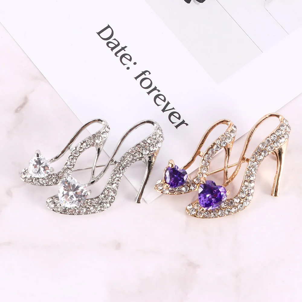 

1Pc High Heel Brooch Crystal Rhinestone High Heel Princess Wedding Party Fashion Jewelry Jewelry Pin Accessories Gift
