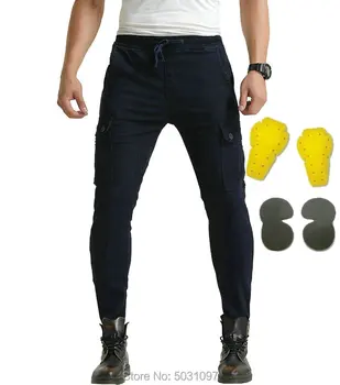 

Loong biker motorcycle riding overall summer moto sports casual elastic waist beam feets protet jeans locomotive trousers pants