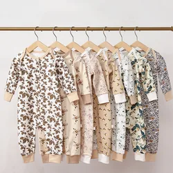 0-24M Newborn Kid Baby Boys Girls Clothes Long Sleeve Print Floral Romper Cute Sweet Stretch Cotton Jumpsuit New born Outfit