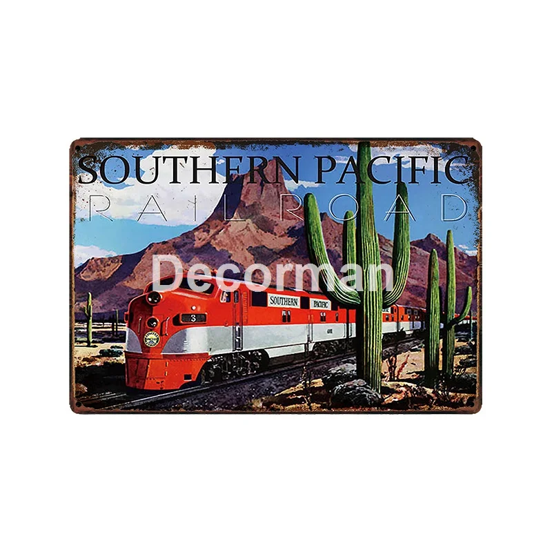 [DecorMan] Southern pathifi Chief Pin up Train etal Плакат на заказ роспись бар Бар Декор LT-2029 - Цвет: GLC-13381