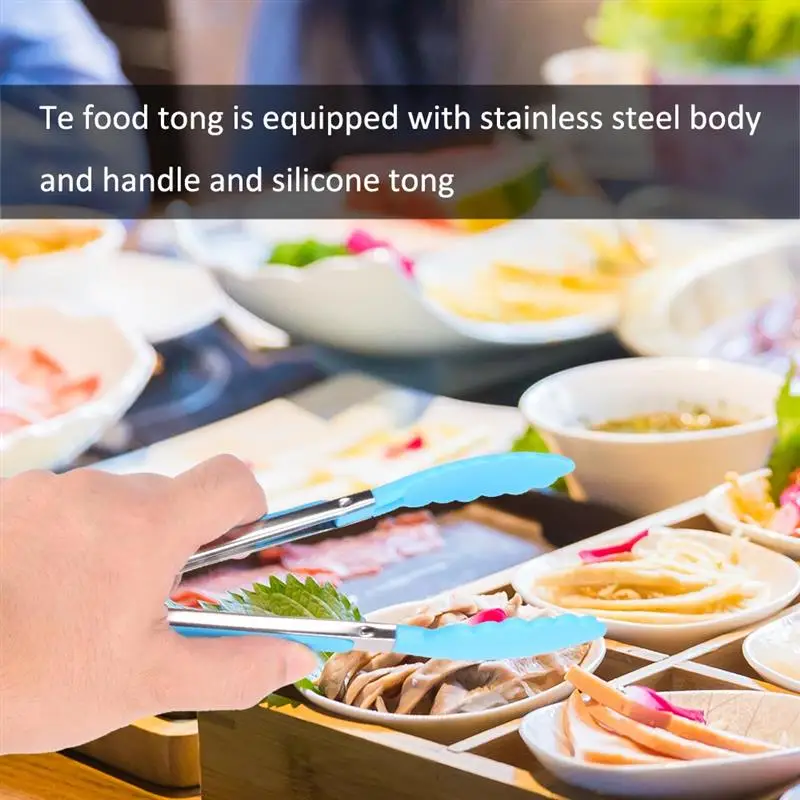 Нержавеющая сталь силиконовые кухонные щипцы барбекю клип салат приготовление хлеба, сервировка еды щипцы кухонные инструменты