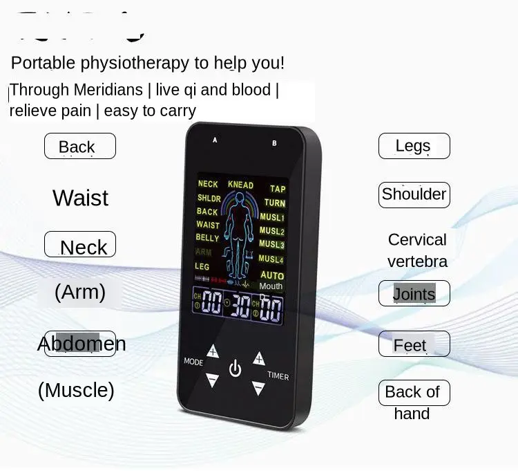 Электротерапия EMS Массаж Фитнес электронный импульсный физиотерапия Tens снимает усталость Массажер для тела Многофункциональный