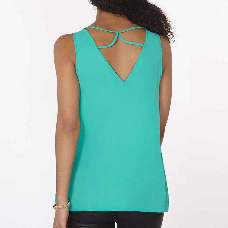 Hot Summer New Ladies Casual Tank Top Female Sexy V neck Sleeveless Chiffon Vest Women Tank Tops Female Large Size 6XL