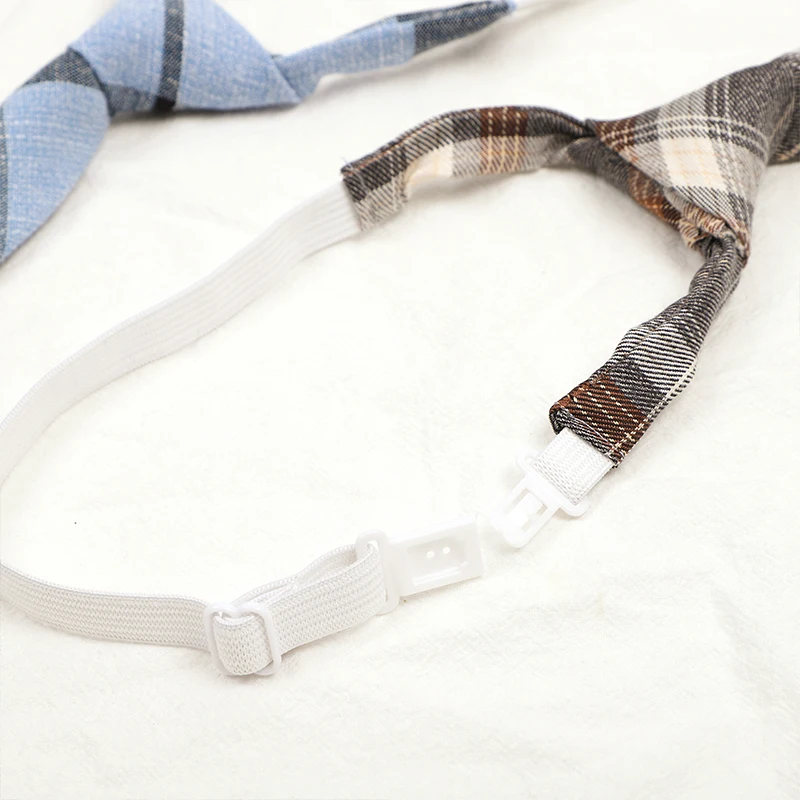 Woven Necktie Fashion Women Cotton Boys Girls Slim Plaid For Christmas Gifts Casual Novelty Rubber