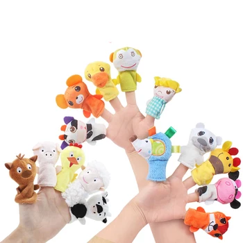 

5pcs Cartoon Plush Toys Boy Girl Finger Puppet Cartoon Animal Child Cute Finger Puppet Dolls Telling Stories To The Baby
