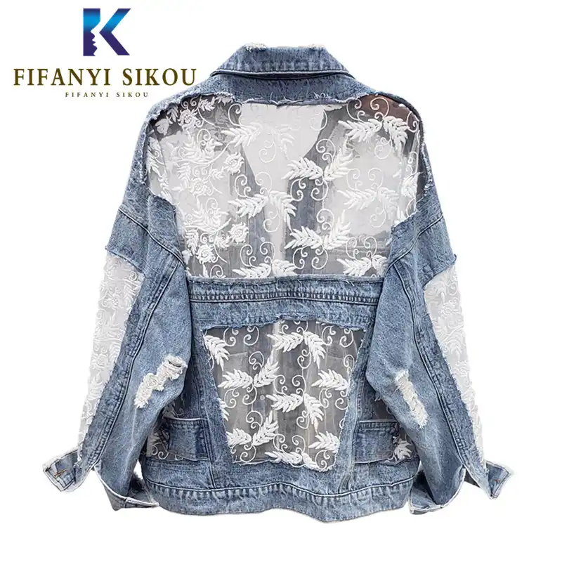 denim and lace jacket