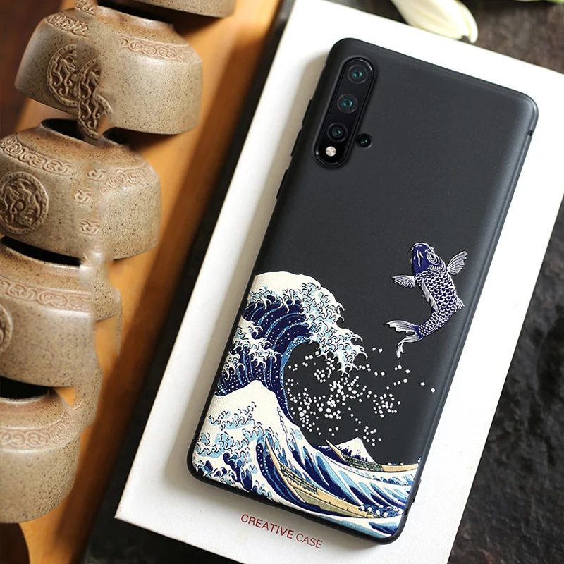 Чехол для Huawei Nova 7 SE 7i 5T 6 5G 6SE Pro 5i 4 4e 3i 3e объемный рельефный тисненый Матовый Мягкий