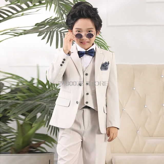 New Kids Formal Suits Boy Beige Suits For Weddings Terno Infantil Costume Enfant Garcon Mariage Disfraz Infantil Boys Suits Clothing Sets Aliexpress