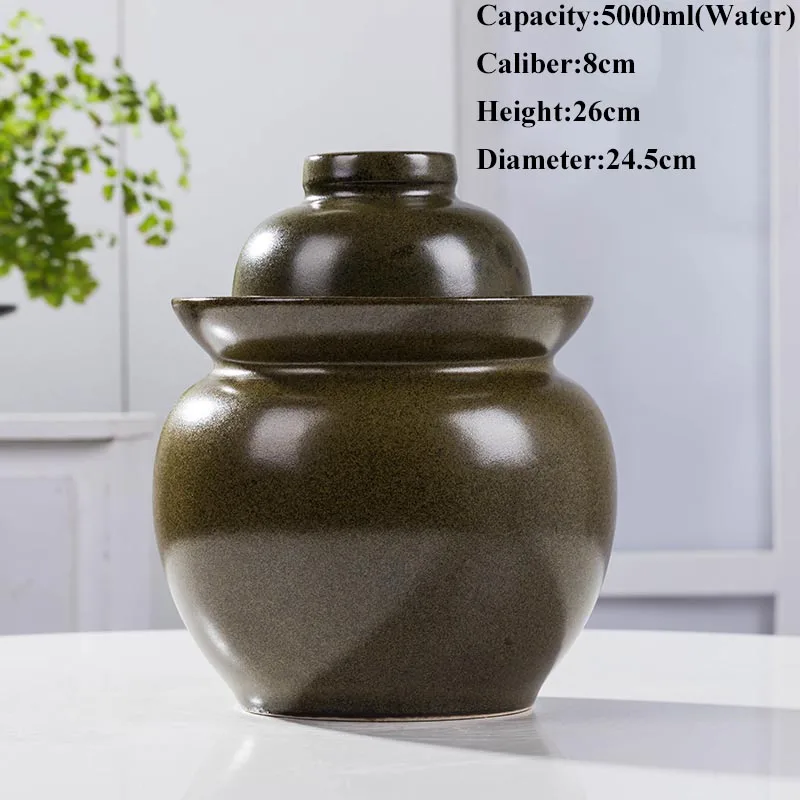 5000ml(Water) Керамические банки для солений, дома, высокая емкость, ночные пятна, маринованная Капустная капуста, маринованная капуста, контейнер для хранения пищевых продуктов, банка для хранения, горшок Kimchi - Color: 5000ml(Water)