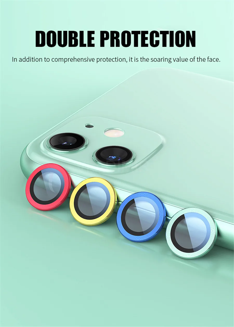 3D полное покрытие объектива камеры защитный чехол для экрана IPhone 11 Pro Max камера защитное закаленное стекло+ защитное металлическое кольцо