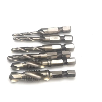 

6pcs 3 In 1 Drill Bits Shank Hexagon Handle High Speed Steel Electric Screwdriver Multifunctional Compound Tap Hole Saw Durable
