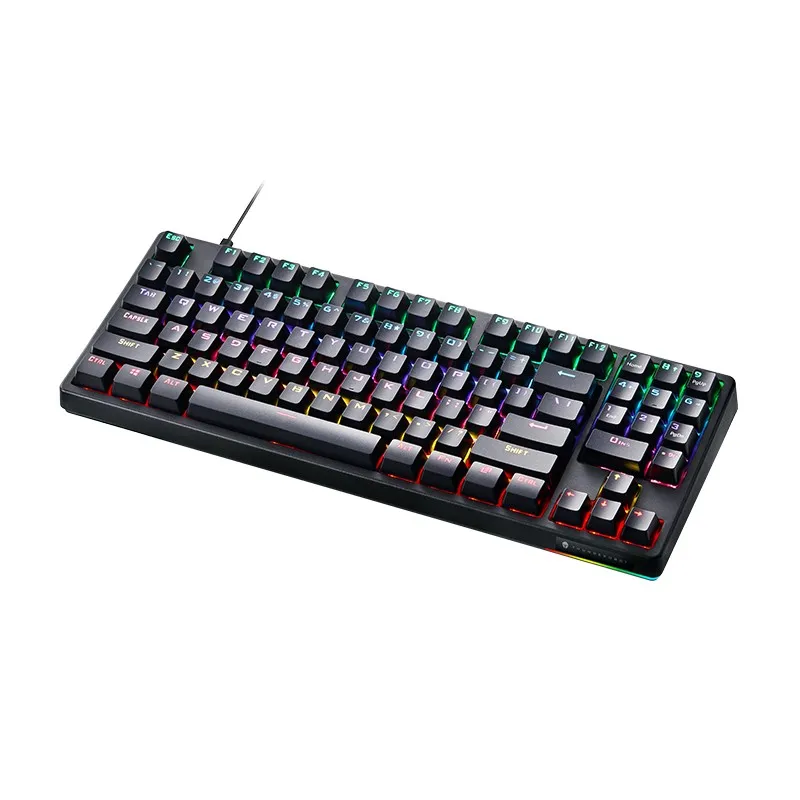 Thunderobot KG3089 Wired Mechanical Gaming Keyboard RGB Mix Colors LED 89 Keycaps Layout Computer Gamer USB Cable with TR Switch