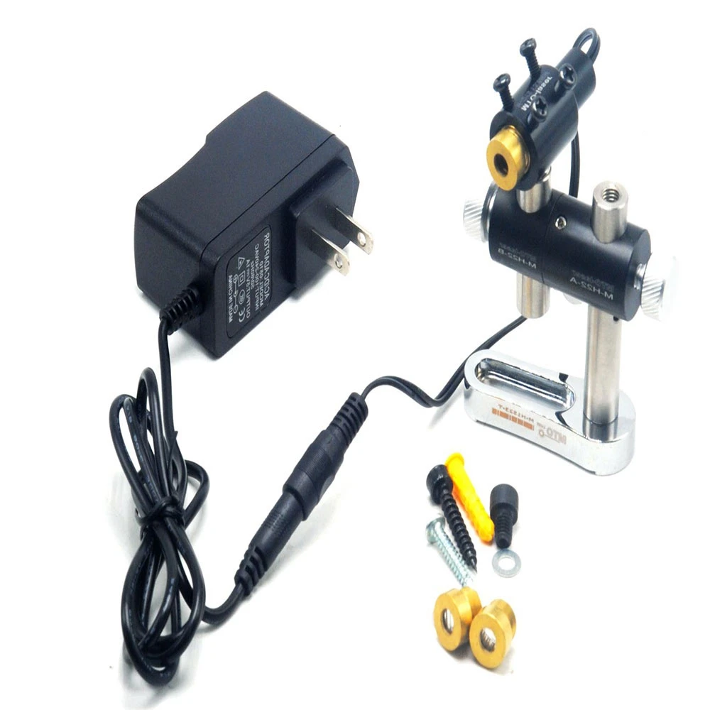 

Dot/Line/Cross Focusable 100mw 650nm Violet Blue Laser Module w 2-axis Holder & Adapter