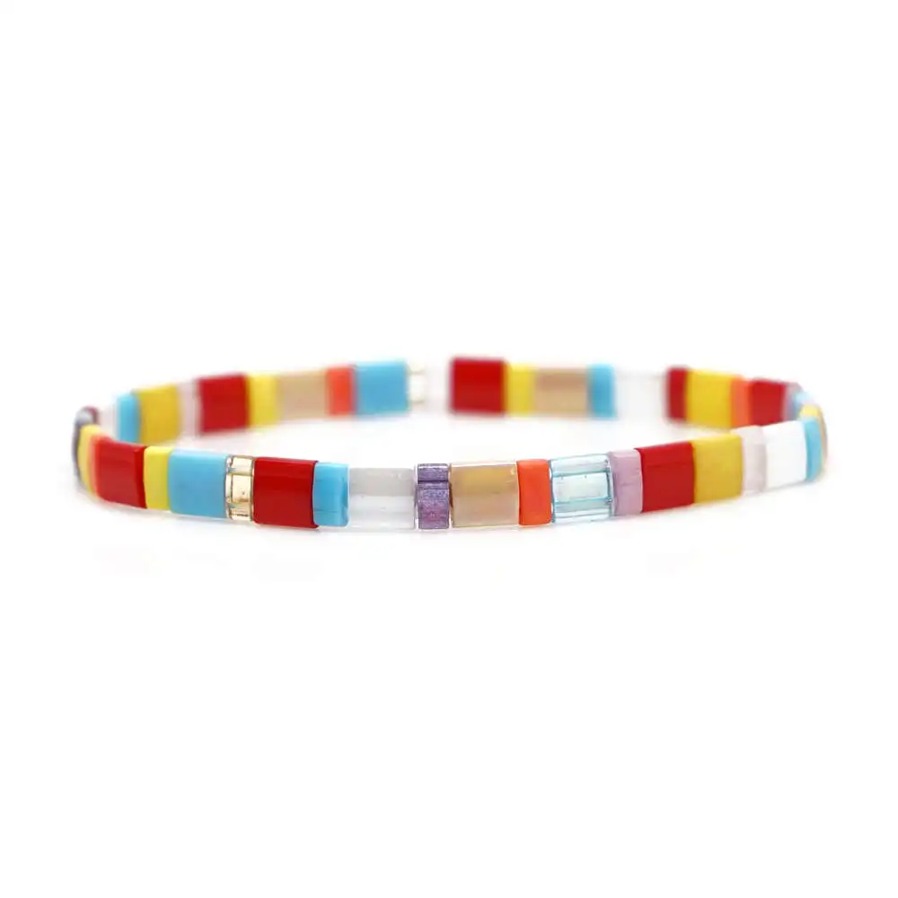 Go2boho Perles MIYUKI Pulseira Mujer Тила бусины браслет летние пляжные Браслеты Женские радужные богемные ювелирные изделия бохо шик - Окраска металла: TL-B190233A