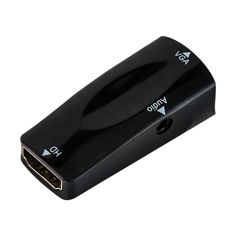 HD 1080P HDMI-compatible Female to VGA Adapter 3.5mm Jack Audio Video HD2VGA Converter For PC Laptop TV Box Computer Display HDMI to VGA Adapter Cable