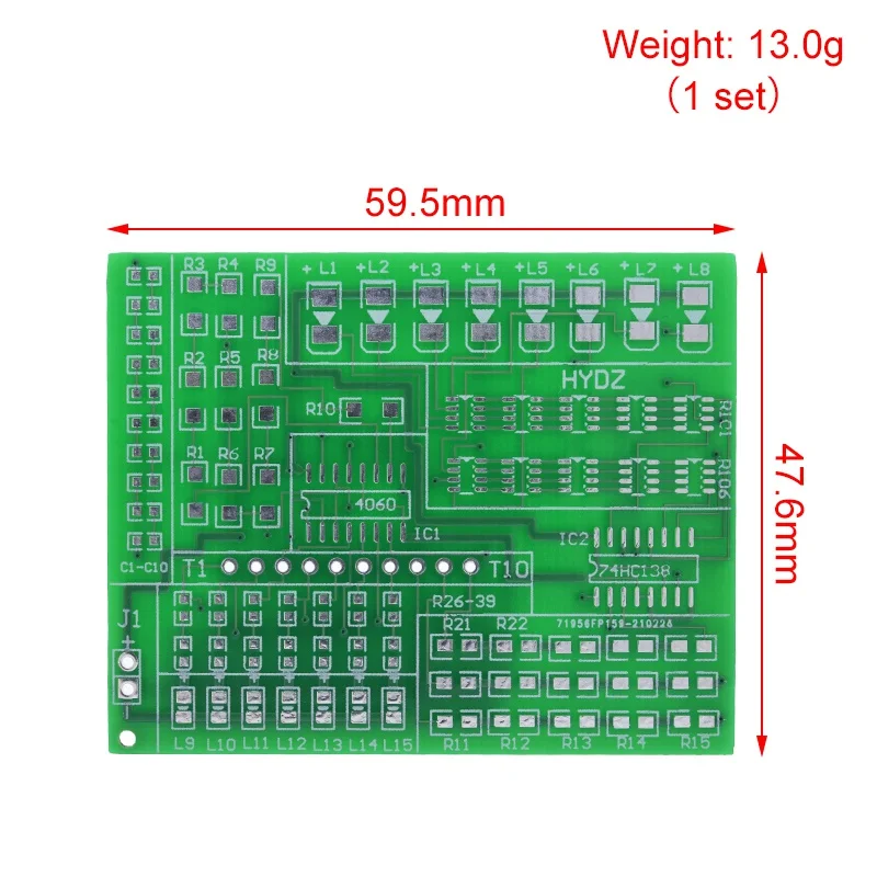 TZT DIY-Kit 15-Farben-Lichtsteuerungsset 1801 SMD-Komponenten Schweißübungsplatine Teile Elektronik-Produktionsset – Detail 5