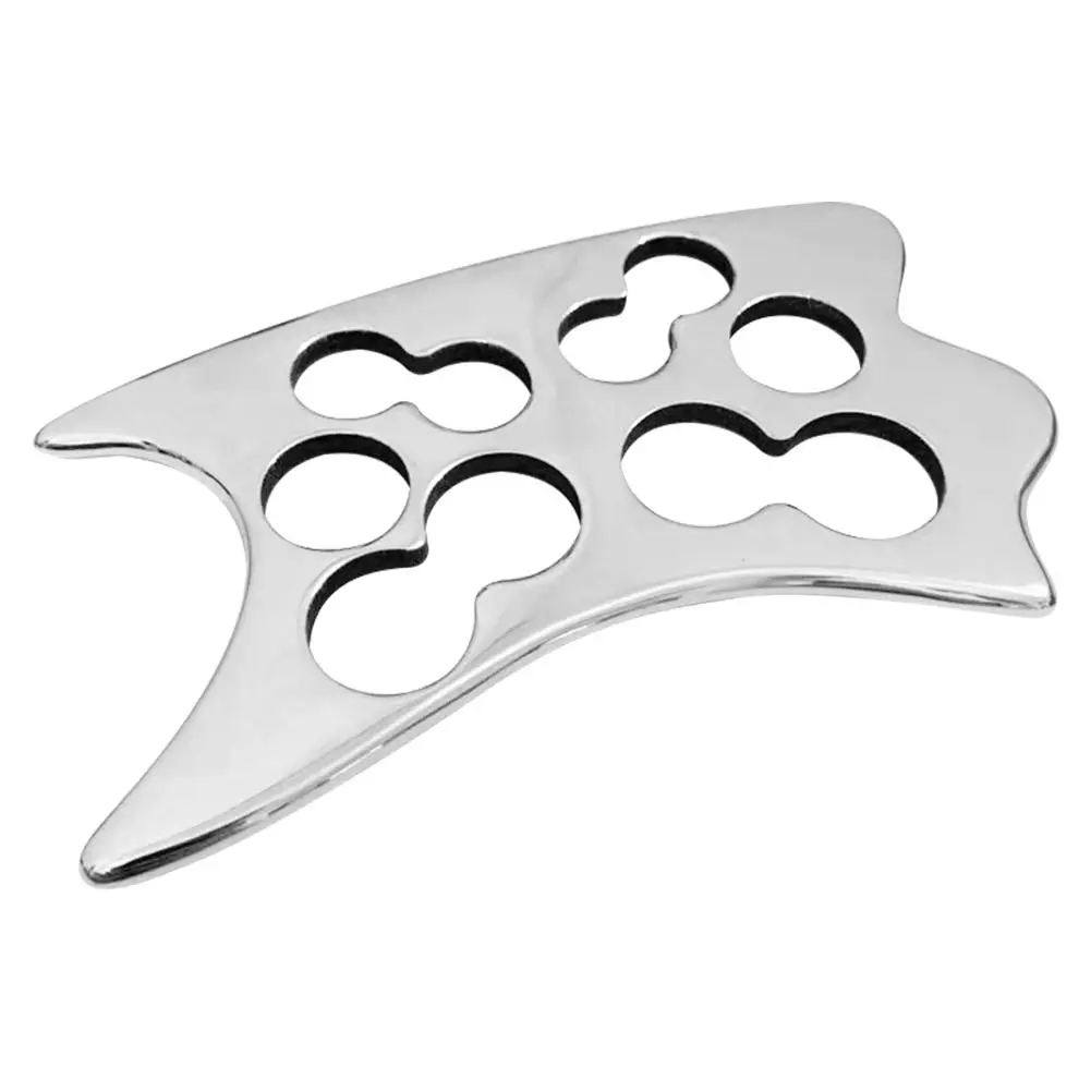 SILVER Ручная нержавеющая сталь соскабливающая доска для тела скребок пластина для снятия боли Guasha инструменты для массажа тела инструменты - Цвет: SILVER