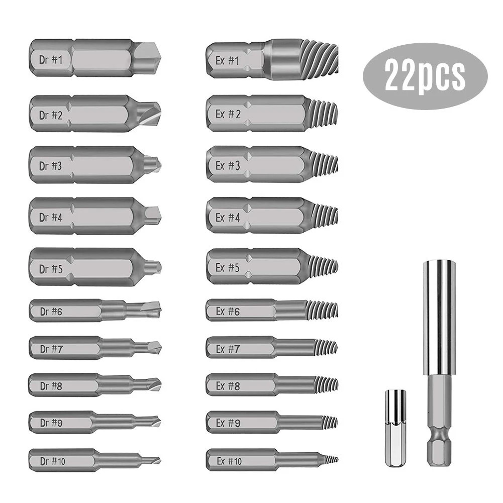 22 шт. многофункциональные прецизионные Сломанные Винтовые экстракторы Набор Мини поврежденные винтовые экстракторы сверла руководство
