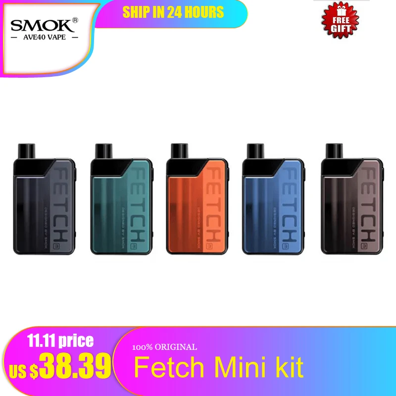 

New Open Pod 40W SMOK FETCH MINI Pod Kit 1200mAH&3.7ml Capacity High-end Glass Pod System With SMOK RPM Mesh Nord Coil Vaporizer