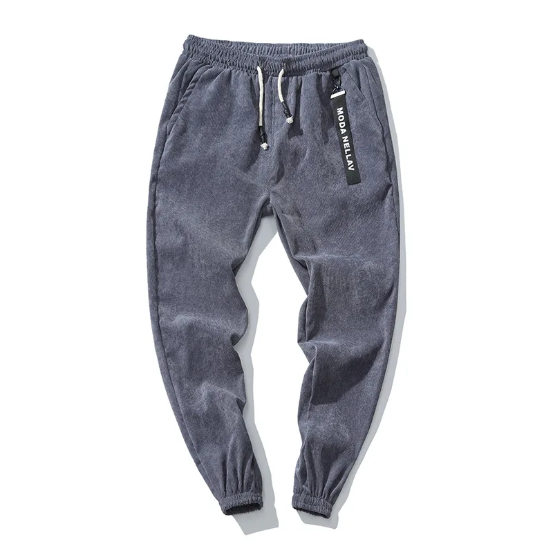 Мужские повседневные штаны вельветовые Теплые для спорта полосатые одежда