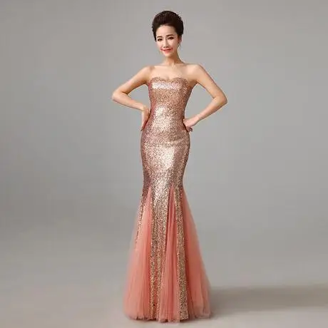 Классическое женское платье-Русалка без бретелек, Qipao, благородное длинное тонкое платье Cheongsam, Новинка Vestidos, блестящее китайское красное свадебное платье невесты - Цвет: Style 5