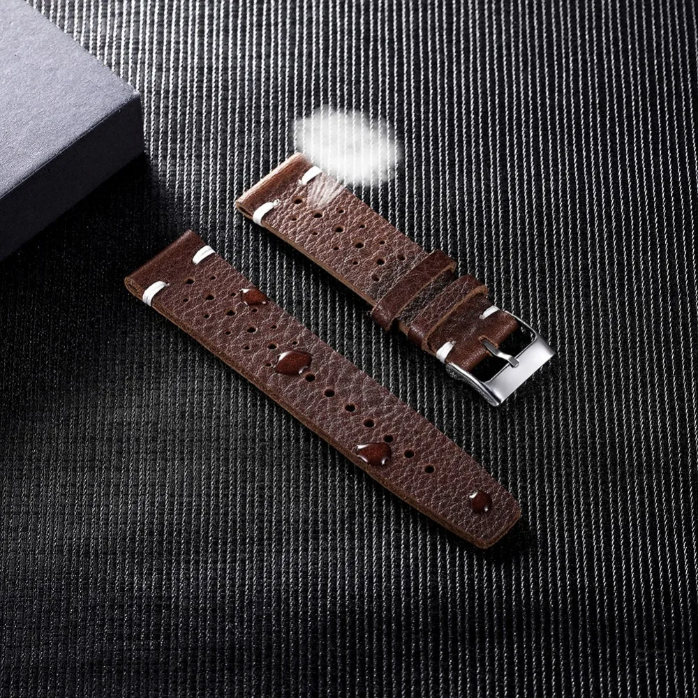 

18mm/22mm/20mm Strap Genuine Leather Bracelet Watches Accessories Amazfit Bip Pulseira Apple Watch for Samsung Band