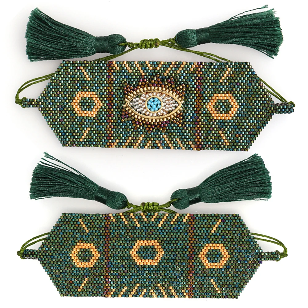 Go2boho мужские браслеты MIYUKI сглаза браслет для женщин ювелирные изделия турецкий глаз Браслеты Mujer Moda ручной работы Прямая поставка - Окраска металла: MI-B190570D