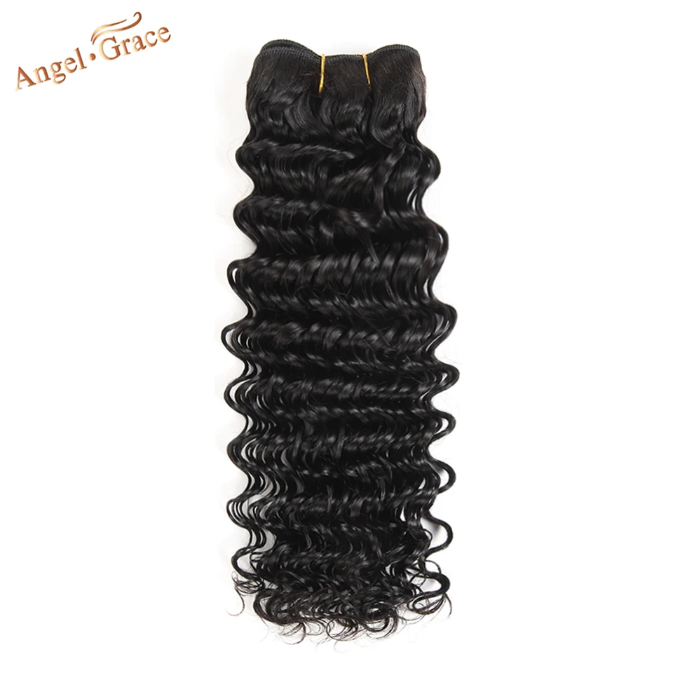 Angel Grace волосы перуанские глубокие волнистые волосы 100 г/шт. remy волосы плетение пучки натуральный цвет человеческие волосы ткачество