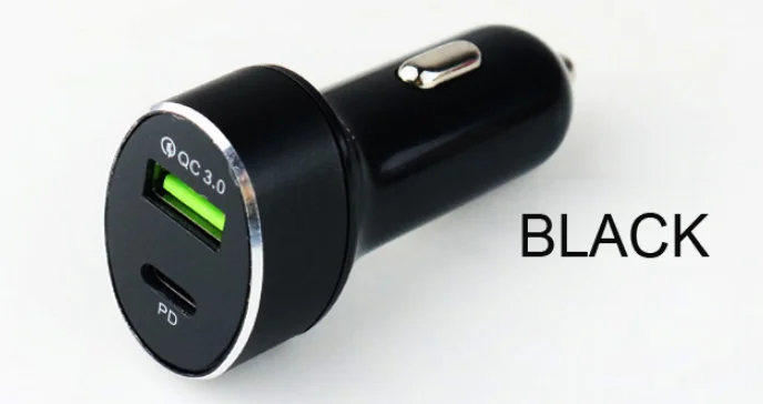 Black 1pc Автомобильное зарядное устройство USB type C, разветвитель для прикуривателя QC 3,0, разъем для быстрой зарядки телефона type C, порт для зарядки, адаптер питания, аксессуары - Название цвета: Black 1pc